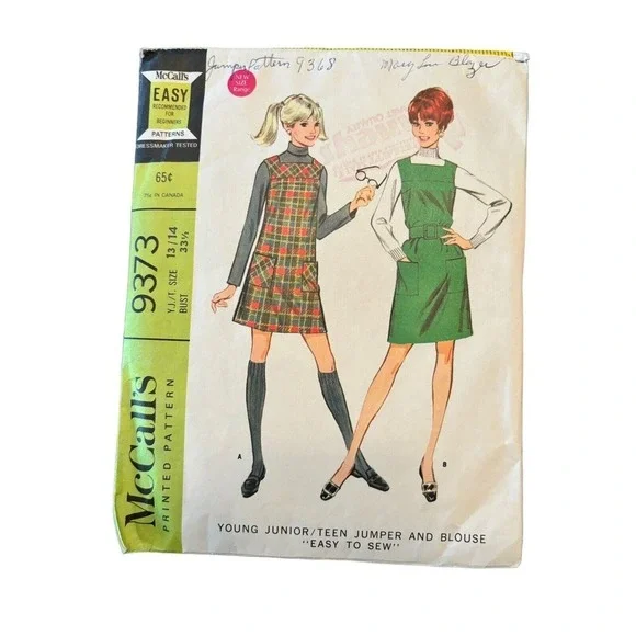 Vintage 60's McCall's Sewing Pattern Junior Teen Dress Boho Retro Sz 13/14 - Picture 3 of 3